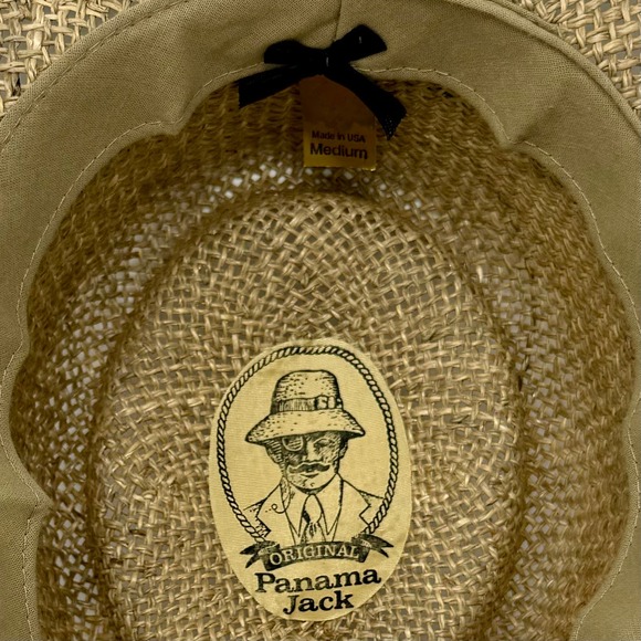 Vintage Panama Jack Gamber Straw Hat-Green Floral Band-Medium - Picture 7 of 7